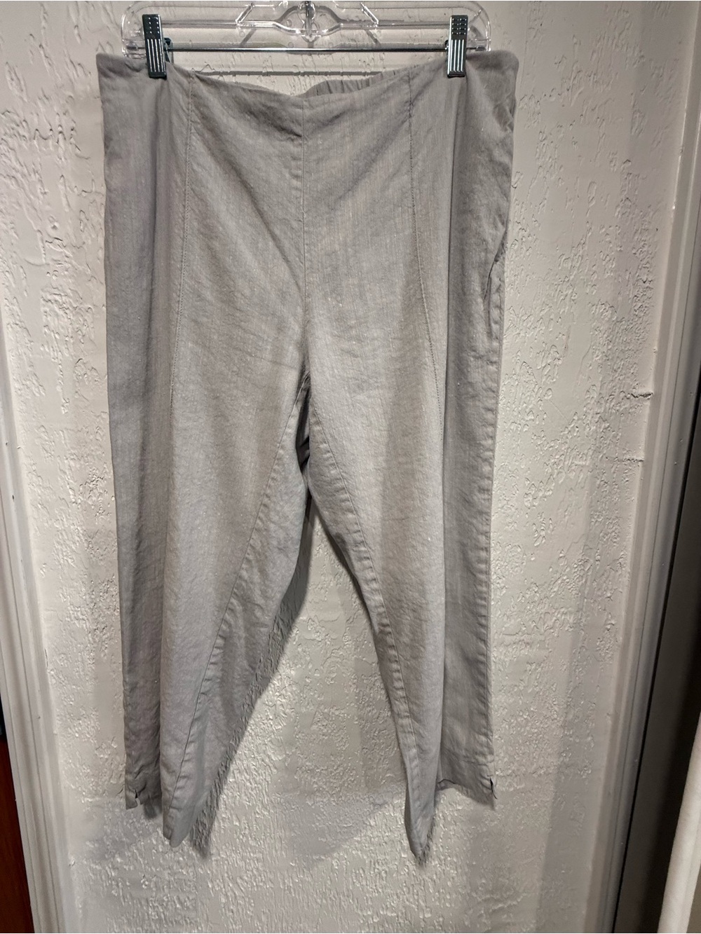 J. Jill Linen Stretch Pull-On Pants in Light Gray